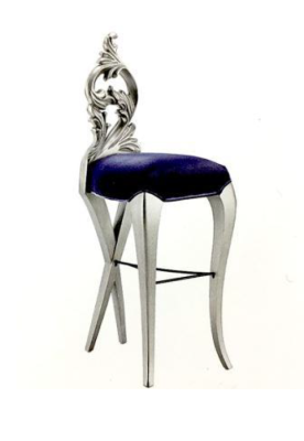 Taburete de bar, taburete real tapizado Chesterfield de terciopelo estilo antiguo de 1 plaza.