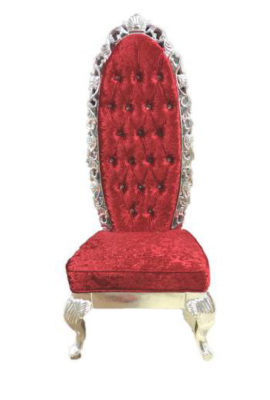 Trono rojo Silla real Tapizado antiguo Estilo Chesterfield Design
