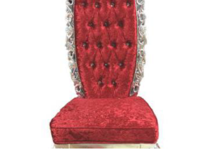 Trono rojo Silla real Tapizado antiguo Estilo Chesterfield Design