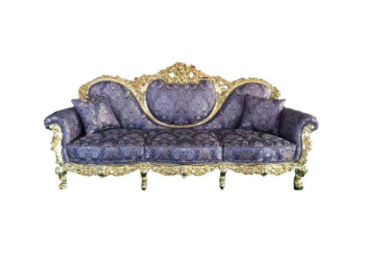 Sofá trono Queen tapizado de terciopelo de estilo antiguo de 3 plazas sillón lounge Chesterfield.