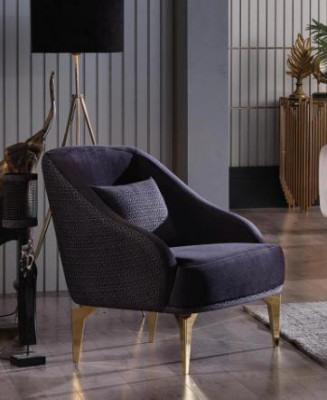 Diseño de conjunto de sofá de lujo, muebles de acero inoxidable moderno, sofás y sillones acolchados 3+1