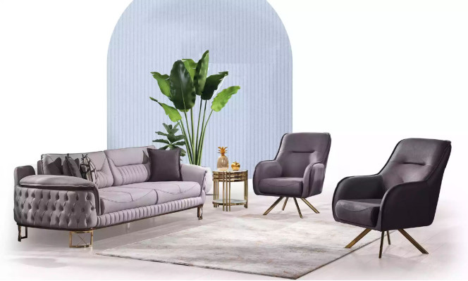 Diseño de sillón acolchado de salón de madera de lujo moderno marrón Lounge.