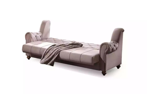 Conjunto clásico de sala de estar 3+1 sofá asiento sofá tapizado nuevo beige.
