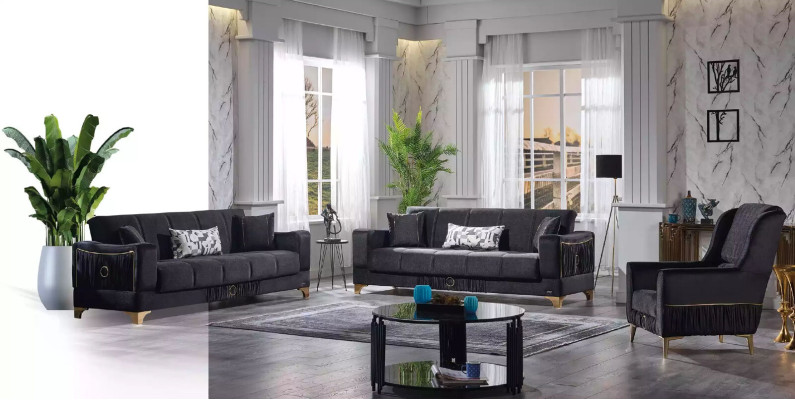 Diseño de moderno conjunto de salón de 3+3+1 pieza conjunto de muebles de salón.