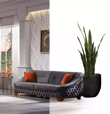 Sofá tapizado 3+3+1 asientos de lujo moderno, diseño de juego de sofás Chesterfield.