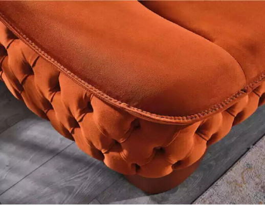 Sofá tapizado 3+3+1 asientos de lujo moderno, diseño de juego de sofás Chesterfield.