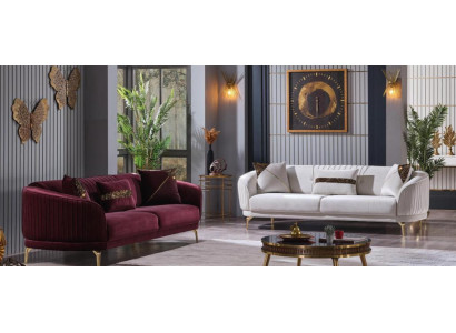 Sofá tapizado de diseñador Set de tres plazas Sofás de salón Muebles modernos