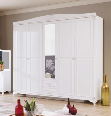 Dormitorio Muebles Madera Armario Armario de estilo rústico blanco Nuevo