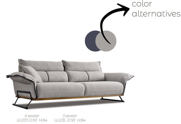 Conjunto de sofá de lujo de estilo italiano Muebles de 3 piezas con sofá