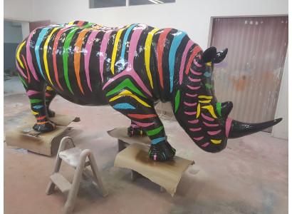 Figura abstracta de estatua Figuras de jardín Decoración Estatuas Esculturas Rinoceronte Nuevo