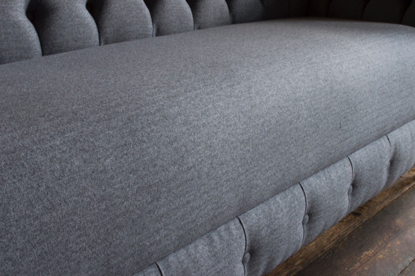 Sofá Chesterfield de 3 plazas tapizado en cuero, sofá de tela de estilo moderno.