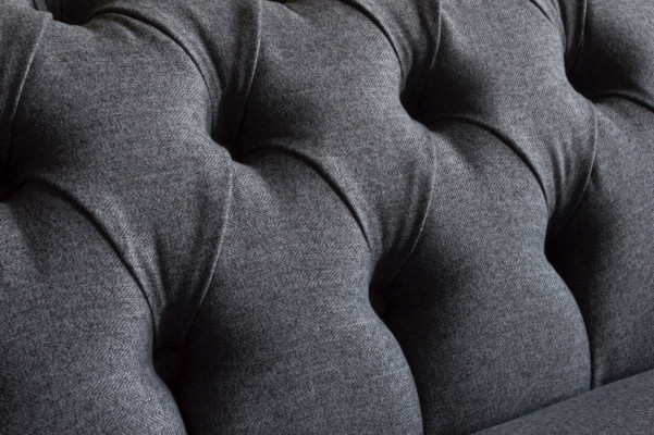 Sofá Chesterfield de 3 plazas tapizado en cuero, sofá de tela de estilo moderno.