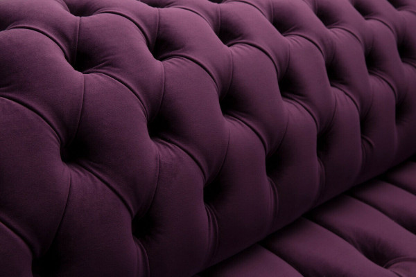 Chesterfield Original Sofá Sofá Textil Sofás Tela Morado 225cm Sofá