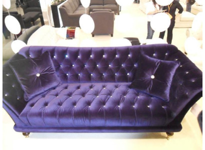 Chesterfield sofá de tres plazas elegante Sofás sofá de tela de lujo azul