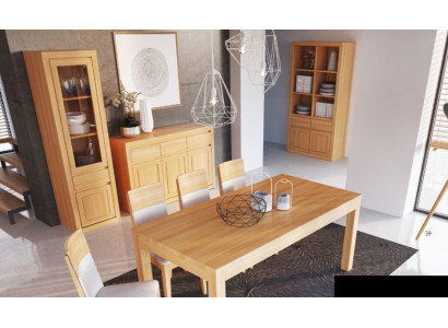 Conjunto de sala de estar 8 piezas. Juego de cómoda 4 sillas vitrina aparador Nuevo.