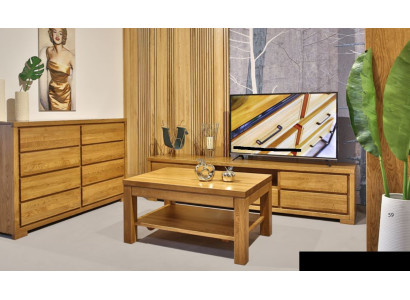 Juego de muebles de madera para sala de estar: cómoda maciza, aparador, mesa de centro, conjunto de 3 piezas nuevo.