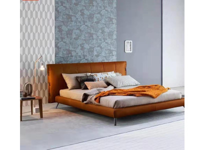 Camas dobles acolchadas de diseño de metal de lujo para dormitorio italiano.