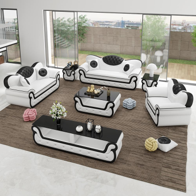 Conjunto completo de sofá de 7 piezas. Asiento Sideboard Design Grupo de sala de estar Conjunto.