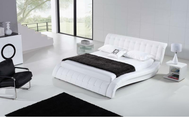 Cama Camas Acolchado Doble Matrimonio Hotel Lujo Cuero Moderno Decoración Diseñador