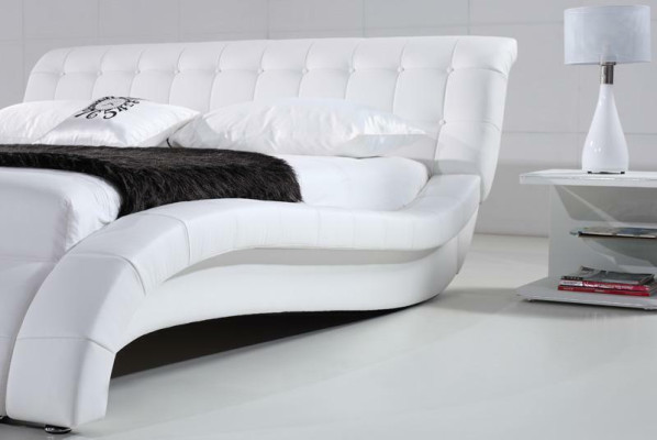 Cama Camas Acolchado Doble Matrimonio Hotel Lujo Cuero Moderno Decoración Diseñador