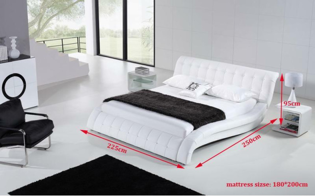 Cama Camas Acolchado Doble Matrimonio Hotel Lujo Cuero Moderno Decoración Diseñador