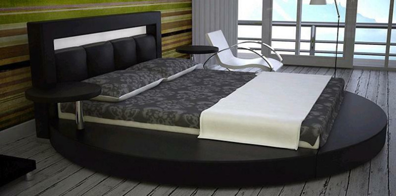 Diseño de cama redonda Cama tapizada Cama redonda tapizada Redonda