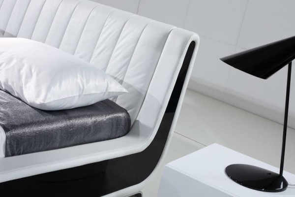 Cama de diseñador Cama matrimonial Cama tapizada Dormitorio Cama de cuero Nuevo Camas