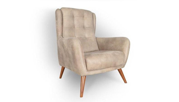 Chesterfield sillón Club sofá de una plaza sofá tapizado muebles beige relax nuevo.