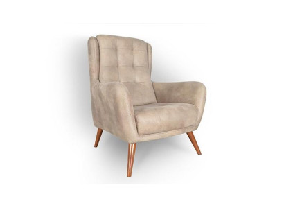 Chesterfield sillón Club sofá de una plaza sofá tapizado muebles beige relax nuevo.