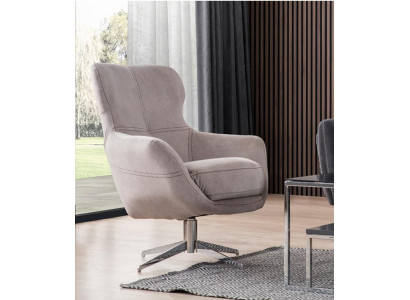 Silla giratoria Relax Club Sofá de una sola plaza Sofá de tela Beige.