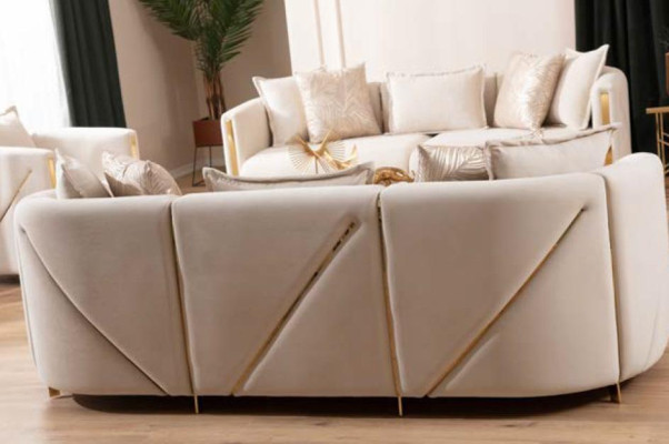 Sofás de tres plazas Lujo tapizados Muebles modernos Sofá de 3 plazas en tela 245cm
