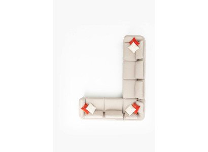 Sofá esquinero en forma de L diseño moderno de lujo sala de estar beige sofá