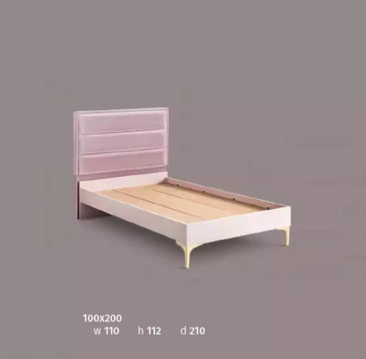 Cama infantil de diseño de dormitorio de lujo en rosa, muebles de madera para habitación juvenil.