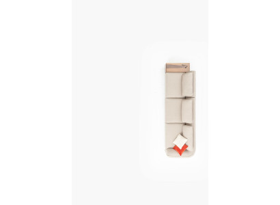 Cómodo sofá de 5 plazas en beige sencillo y diseño moderno.