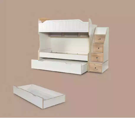 Litera infantil litera litera litera de dos pisos habitación infantil blanco cama.