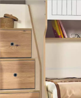 Litera infantil litera litera litera de dos pisos habitación infantil blanco cama.