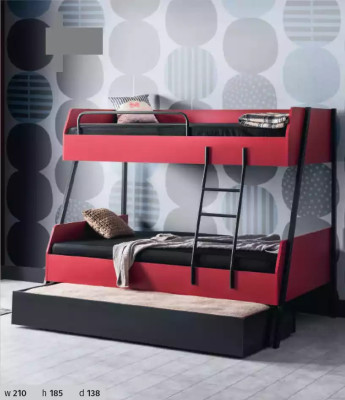 Cama juvenil infantil Diseño para niños Cama moderna Habitación infantil en madera Camas