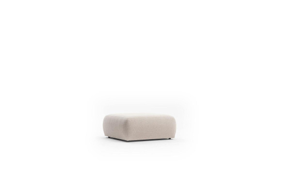 Taburete beige para salón, tapizado en tela, muebles, otomana, sofá