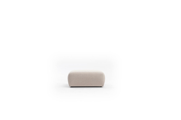 Taburete beige para salón, tapizado en tela, muebles, otomana, sofá