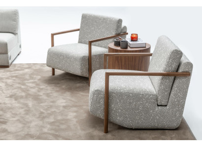 Sillón Sala de estar Muebles Diseño Moderno Tapizado 1 Plaza Relax Gris Club