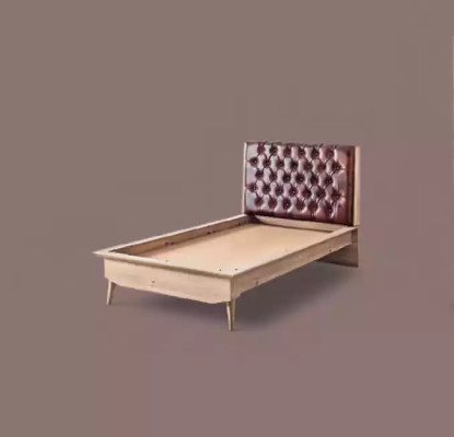 Cama loft de madera Chesterfield 100x200 cm Marco de cama Cabecero acolchado