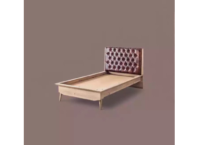 Cama loft de madera Chesterfield 100x200 cm Marco de cama Cabecero acolchado