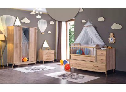 Infantil Dormitorio Set de habitación Bebé Cama Armario Cómoda 3 piezas.