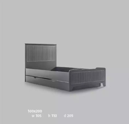 Diseño moderno de muebles camas infantiles camas cama negra 100x200cm.