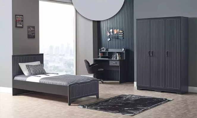 Diseño moderno de muebles camas infantiles camas cama negra 100x200cm.