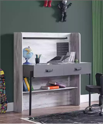 Juego de dormitorio gris para jóvenes, habitación infantil, dormitorio, mesa, armario, cama de 3 piezas.