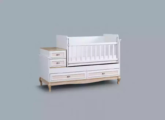 Cama de bebé cama para niños conjunto de cama cajón blanco en la habitación moderna de los niños