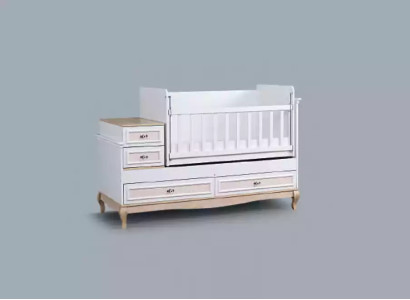 Cama de bebé cama para niños conjunto de cama cajón blanco en la habitación moderna de los niños