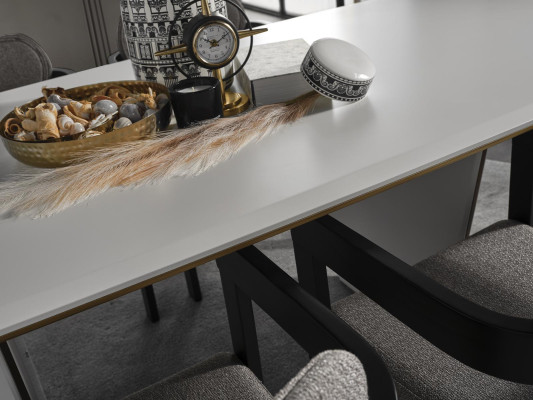 Conjunto de comedor conjunto de comedor mesa de comedor sillas de lujo rincón de comedor 7 piezas blanco