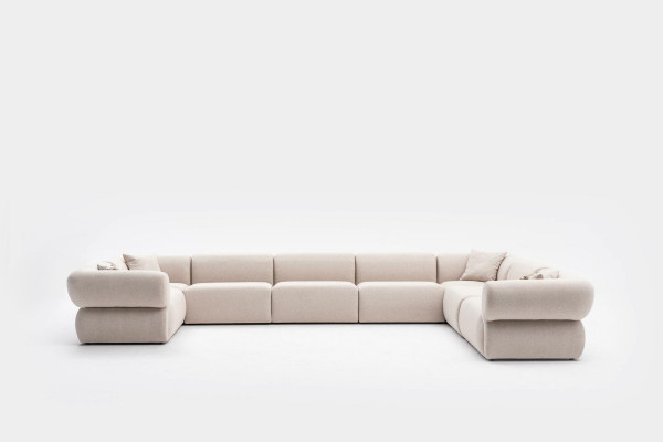 Sofá en forma de U Sala de estar Lujo Diseño Paisaje sofá Esquina tapizado Muebles